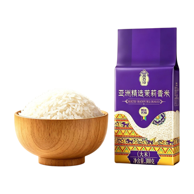 金龙鱼 湄菩诗亚洲精选茉莉香米300g小包装大米泰国香米真空包装软糯香米 300g*1袋