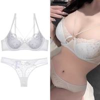 维多利亚宫廷 女士蕾丝刺绣文胸套装 75B/34