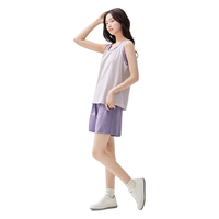 安之伴 弹弹棉背心短裤家居服套装 鸢尾紫 S