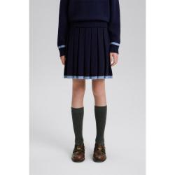 ELLE kids 春秋款法式学院风女童撞色边A字伞裙耐磨不易皱短裙半身裙