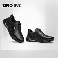 ZERO 零度Zero轻量科技爆米花底运动鞋新款时尚拼色舒适羊皮里休闲男鞋 黑色 38 (240mm)