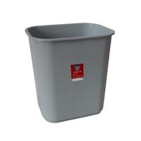 都洁 无盖方形塑料垃圾桶 灰色