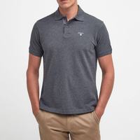 Barbour 【珠地面料】男女同款格纹领短袖POLO衫 英伦休闲百搭