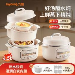 九阳 电炖锅炖盅隔水炖家用煲汤煮粥燕窝锅全自动辅食陶瓷一煲五胆