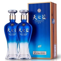 洋河 海外版洋河天之蓝42度500ml*2瓶绵柔浓香型白酒自饮宴请送礼皆可