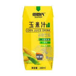 佰恩氏 玉米汁含非浓缩还原技术果汁饮料送礼早餐饮品200ml*12瓶