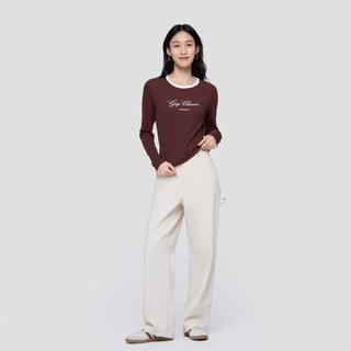 Gap 盖璞 女士刺绣Logo修身圆领针织衫