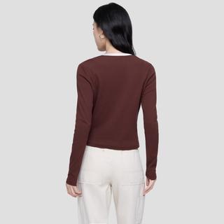 Gap 盖璞 女士刺绣Logo修身圆领针织衫