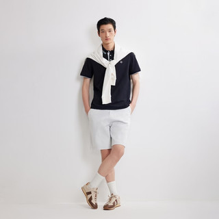 杰克琼斯 凉感撞色翻领 藏蓝 M 男士POLO衫