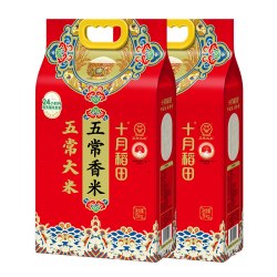十月稻田 东北大米 五常香米  袋装 2袋 5kg