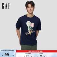 Gap 印花大LOGO短袖T恤 海军蓝 L