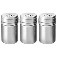 梦庭 不锈钢撒盐瓶 中号 3只装 调料罐