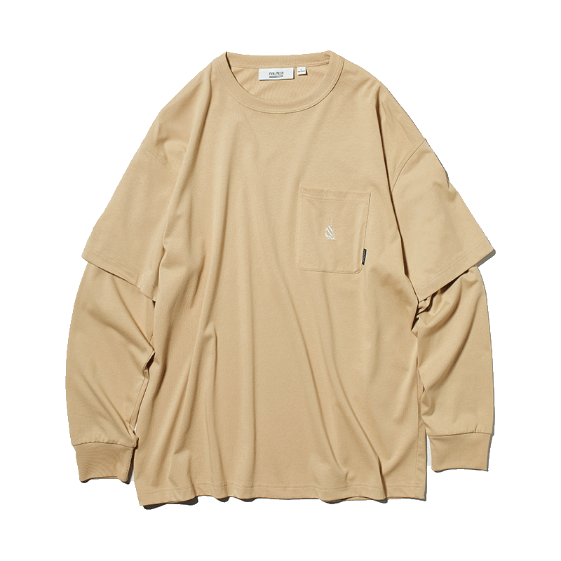 nautica white sail TW2164 纯棉宽松 卡其色 M 长袖T恤