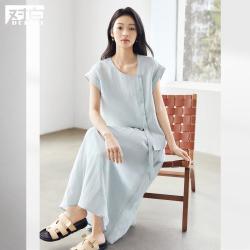 DUIBAI 莱赛尔亚麻衬衫半裙两件套
