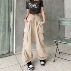 燠阳 美式复古工装休闲裤 杏色 2XL