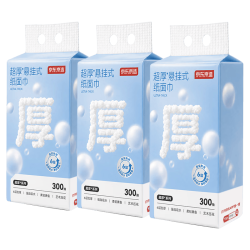 京东京造 抽纸悬挂式超厚6层300抽*3提 纸巾家用擦手纸卫生纸 整提