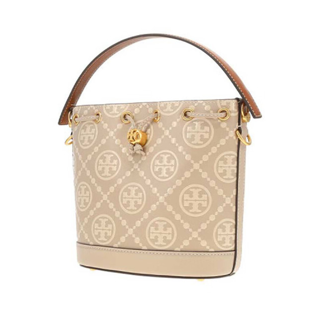 TORY BURCH T字母老花 撞色压花水桶包 88155 925