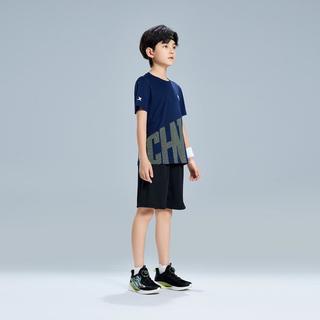 特步 儿童短袖针织套装
