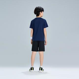 特步 儿童短袖针织套装