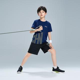 特步 儿童短袖针织套装