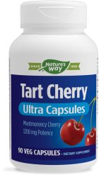 Enzymatic Therapy NATURE'S WAY 酸樱桃胶囊 蒙莫朗西樱桃 花青素抗氧化 1200mg 90粒