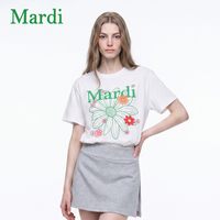 玛尔帝 026夏季新款官方正品小雏菊多花字母短袖T恤宽松休闲上衣女