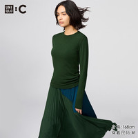 优衣库 HEATTECH EXTRA WARM 9%羊绒 绿色 M 长袖T恤