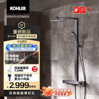 科勒 雨神2.0恒温花洒 SH30E淋浴喷头 家庭版 墨影灰
