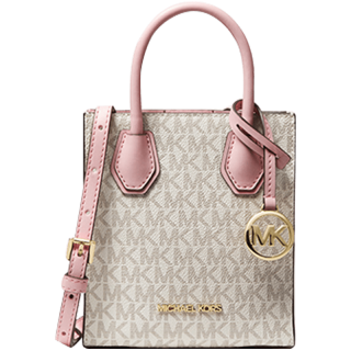 七夕好礼：MICHAEL KORS 经典单肩斜挎托特包 香草白/浅粉 640 迷你