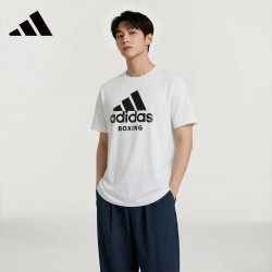 adidas 男子透气舒适圆领休闲运动短袖T恤ADICTB-WB L码