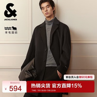 杰克琼斯 杰克·琼斯 JACK&JONES 男装秋冬季宽松纽扣门襟时尚百搭潮毛呢大衣外套保 225427033