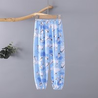 颜喆芷 夏季宝宝防蚊裤儿童棉绸睡裤男孩子灯笼裤女童绵绸男童空调家居裤