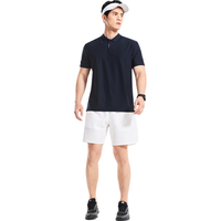 鸿星尔克 冰丝透气 Polo衫 黑曜蓝 2XL