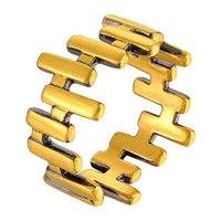 中鑫珠宝 复古黑金城市影画3D硬金足金戒指 2.02g 10号