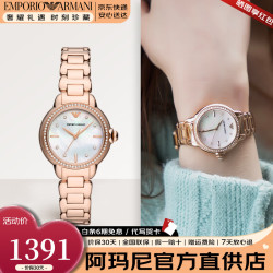 EMPORIO ARMANI 手表女士皮带腕表石英表女表欧美表品牌情人节生日礼物 AR11523
