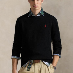RALPH LAUREN 男士罗纹圆领毛衣