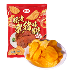 四洲 脆皮乳猪味大波浪原切薯片 100g