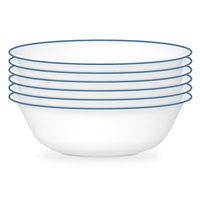 Corelle 三层钢化玻璃碗6件套 532ml圆形 植物条纹花卉 轻便耐用防刮