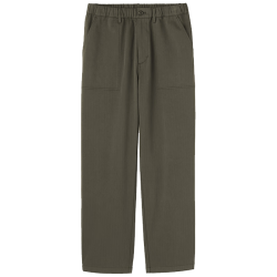 無印良品 MUJI 男式横竖弹力人字纹工装裤 深绿色 XL