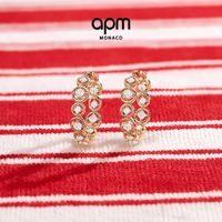 APM Monaco Les Bulles d'Eau 金黄色气泡圈形耳环