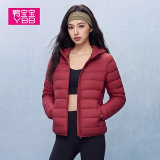 鸭宝宝 90鸭绒 轻薄连帽 女士羽绒服