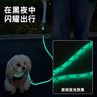 金纵 狗狗宠物牵引绳大型犬防爆冲夜光外出遛狗专用狗绳猫咪p绳浅黄色M