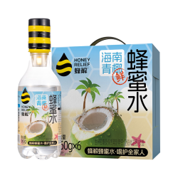 HONEY RELIEF 蜂蜜水海南青椰子水果蔬汁饮料解腻解渴饮品整箱装批发送礼 360g*6瓶/箱