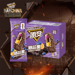 蒙牛 随变随芯果蓝莓橙子味雪糕75g*5支/盒冰淇淋
