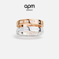 APM Monaco 白色玫瑰金色Morse TOI MOI摩斯密码戒指叠戴情侣对戒