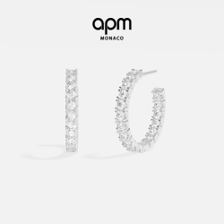 APM Monaco 密镶圈形耳环 2.2cm*0.3cm