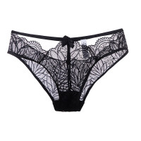 PEANOJEAN 女士蕾丝三角内裤 K114 黑色 M