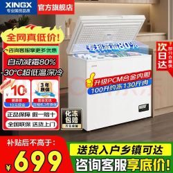 星星 冰柜 大容量 -30℃速冻超低温速冻一级能效 100升 升级钢板内胆100DE