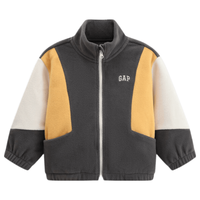 Gap 804572 logo刺绣撞色摇粒绒立领外套 男童