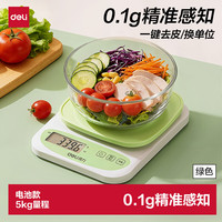 得力 电子秤厨房家用烘焙克秤小型高精度克数称重食物秤 TE942 松石绿
